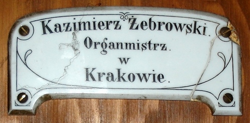 Tabliczka firmowa K. Żebrowskiego